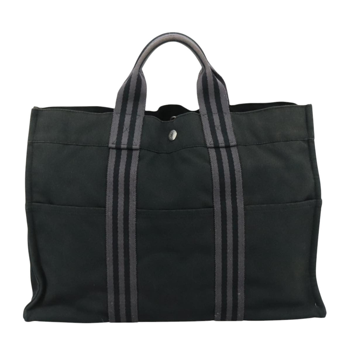 Hermès Herline Black Canvas Tote Bag (Pre-Owned)