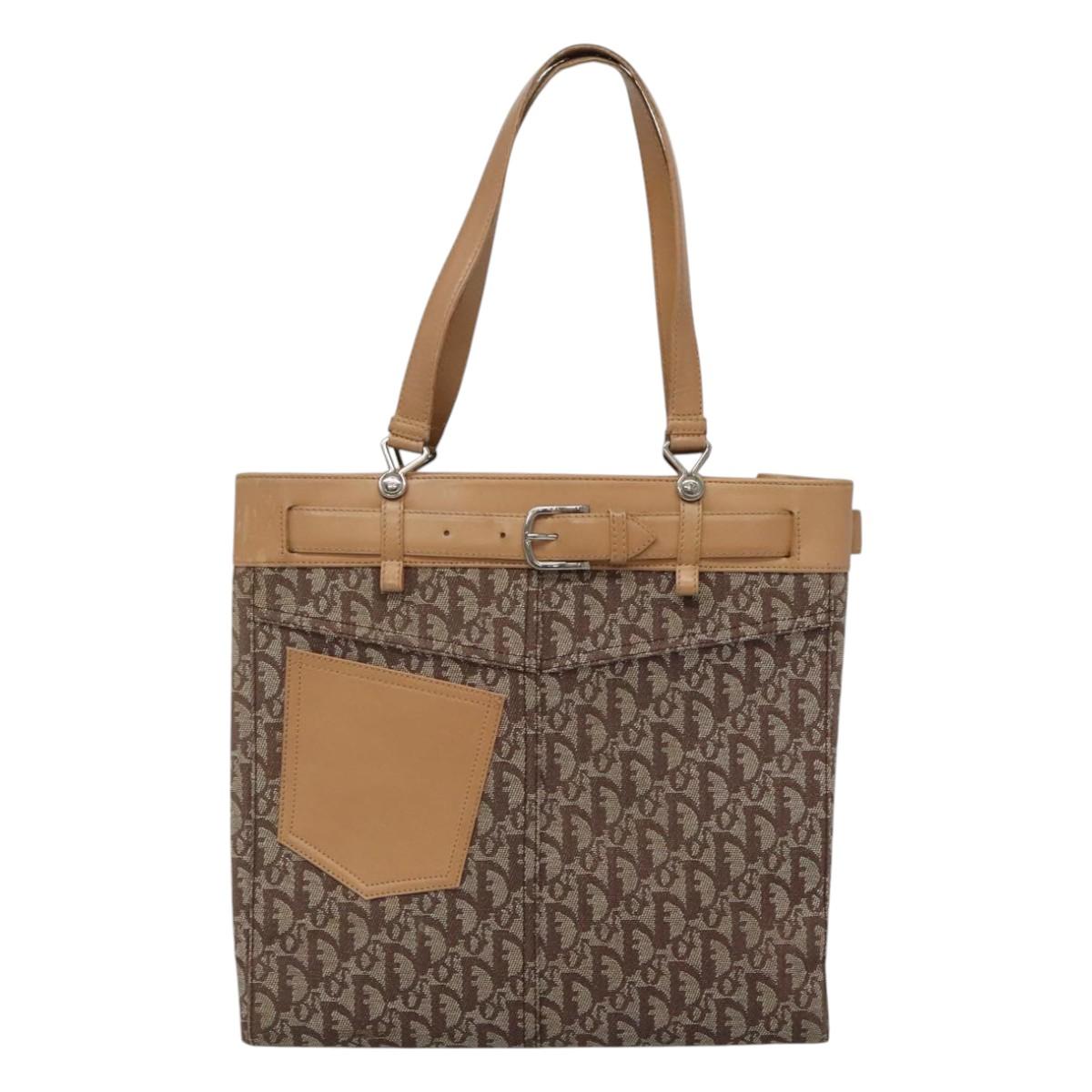 Dior Trotter Brown Canvas Tote Bag (Pre-Owned)
