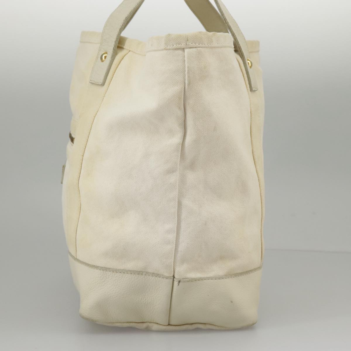 Burberry Blue Label White Canvas Tote Bag (Pre-Owned)