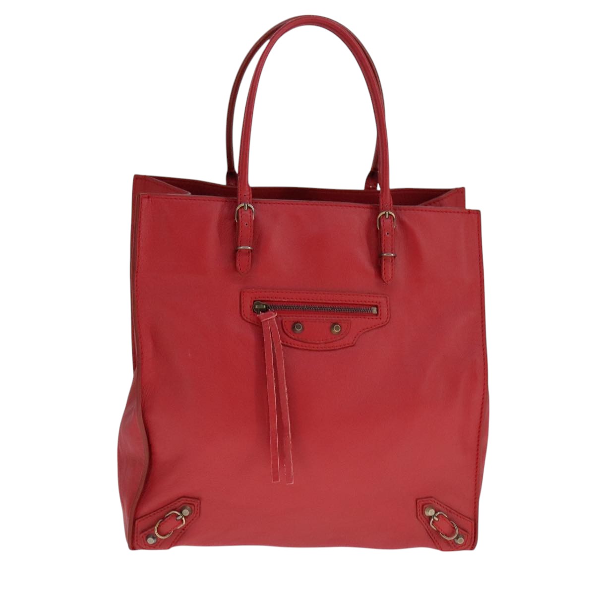 Balenciaga Papier Red Leather Tote Bag (Pre-Owned)