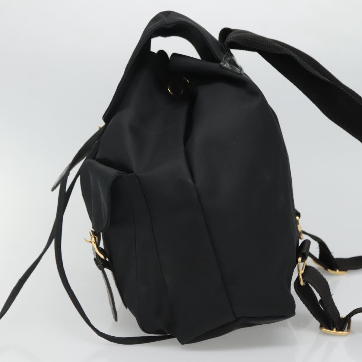 Versace Gianni Black Synthetic Backpack Bag (Pre-Owned)