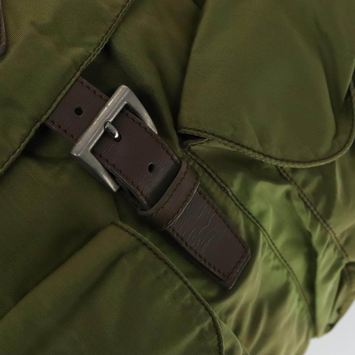 Prada Tessuto Khaki Synthetic Backpack Bag (Pre-Owned)