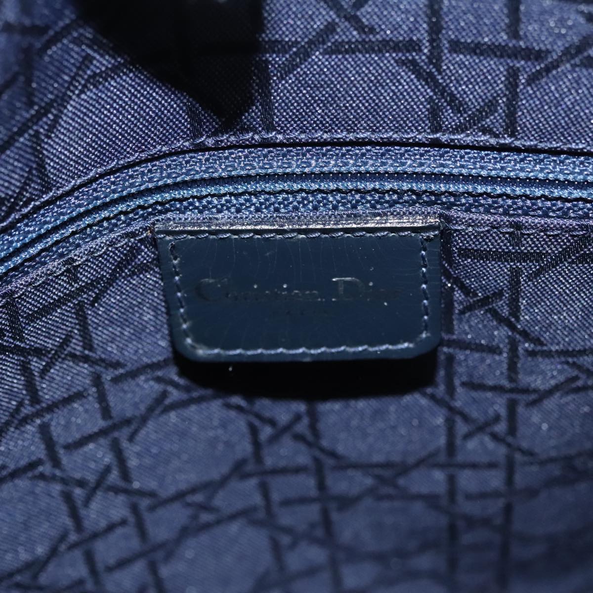 Dior Lady Dior Navy Denim - Jeans Handbag (Pre-Owned)