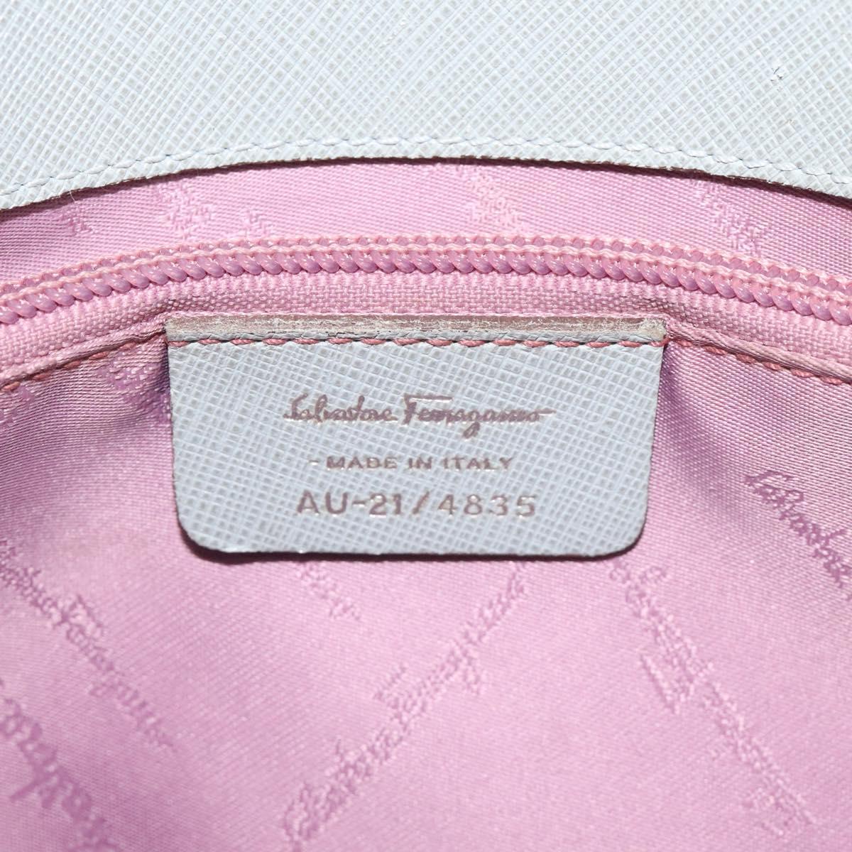 Salvatore Ferragamo Gancini Blue Leather Shoulder Bag (Pre-Owned)
