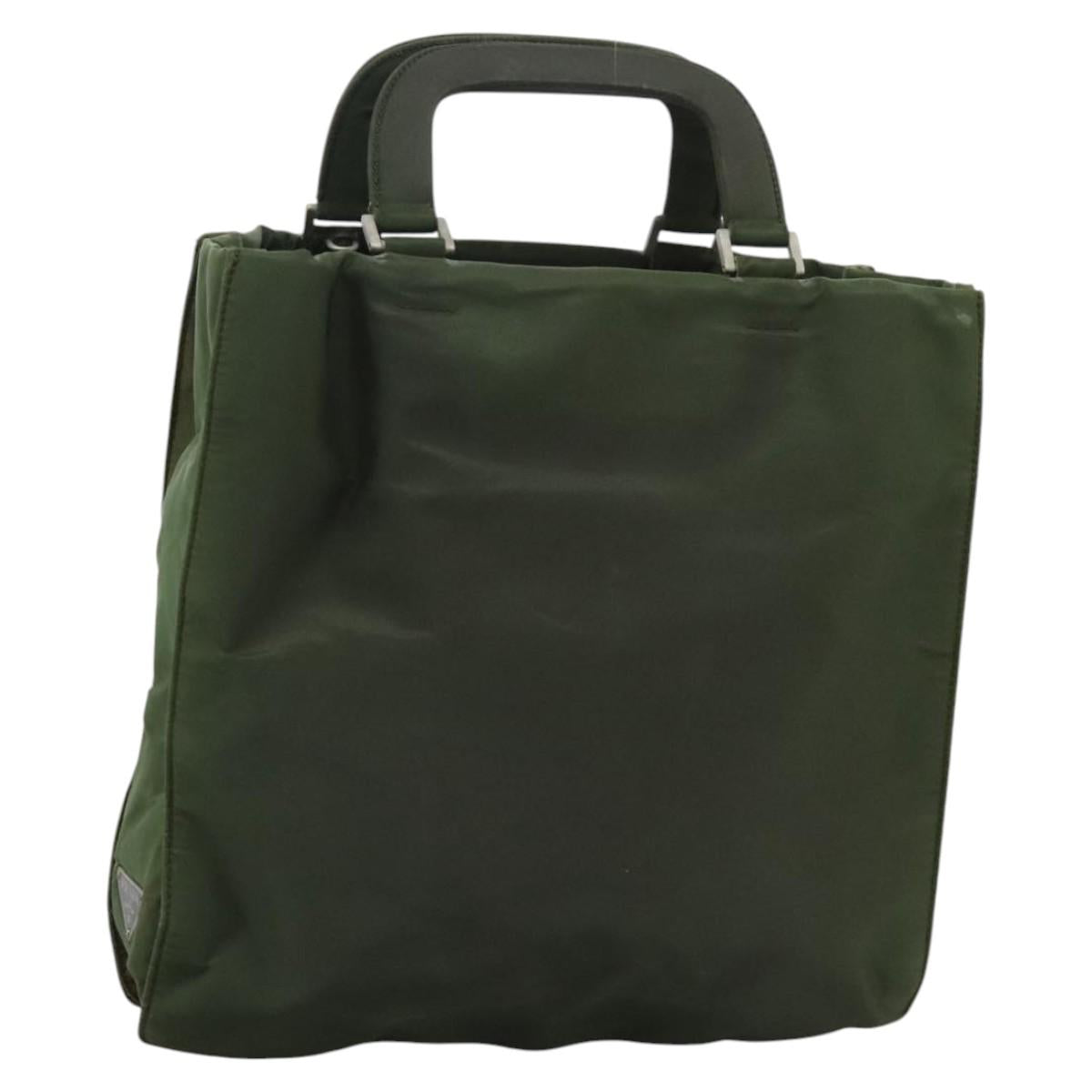 Prada Tessuto Green Synthetic Handbag (Pre-Owned)