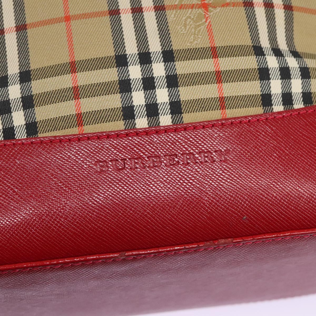 Burberry Nova Check Beige Canvas Shoulder Bag (Pre-Owned)