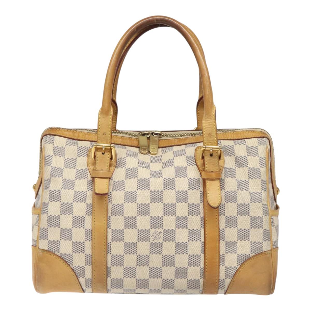 Louis Vuitton Berkeley White Canvas Handbag (Pre-Owned)