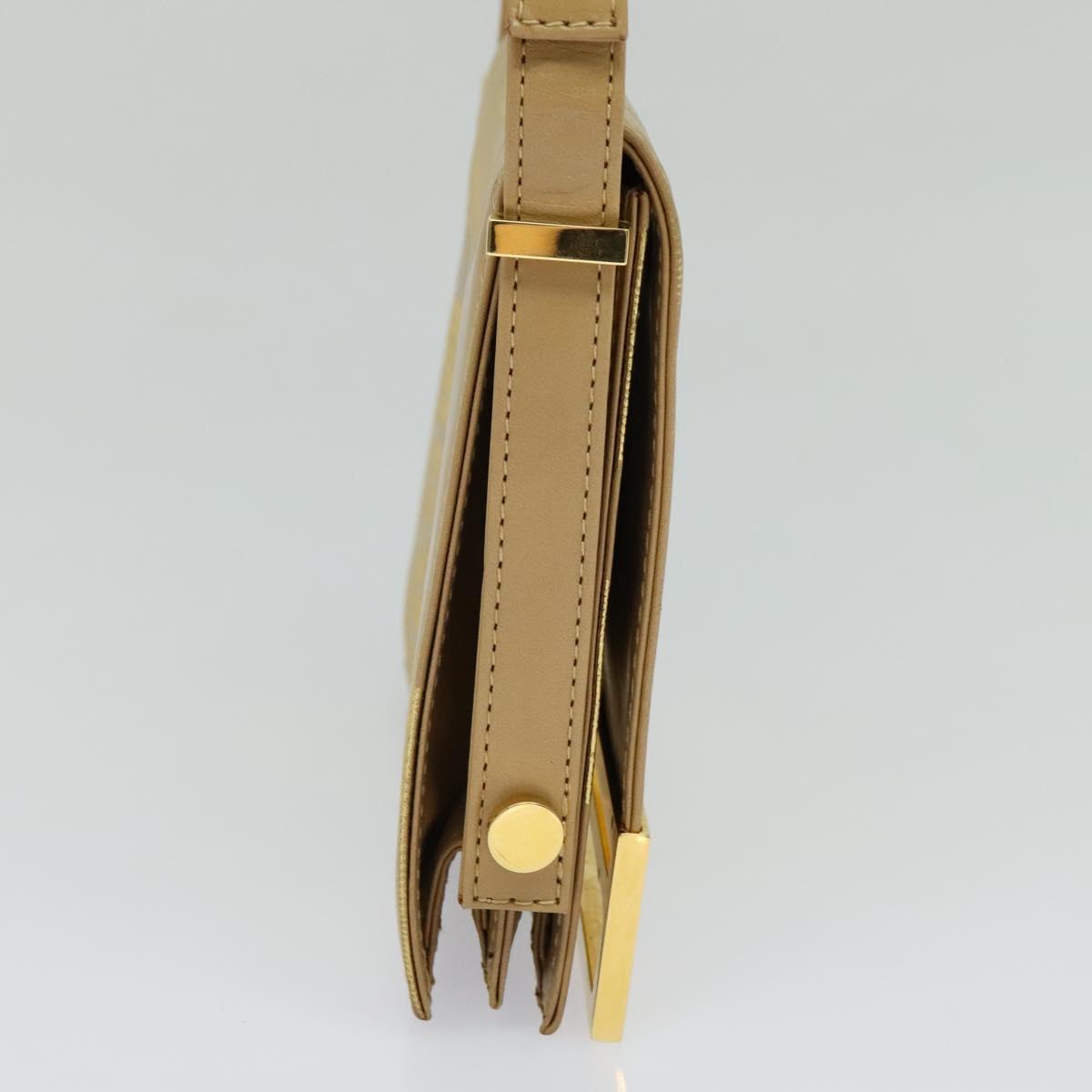 Fendi Gold Leather Shoulder Bag (Pre-Owned)