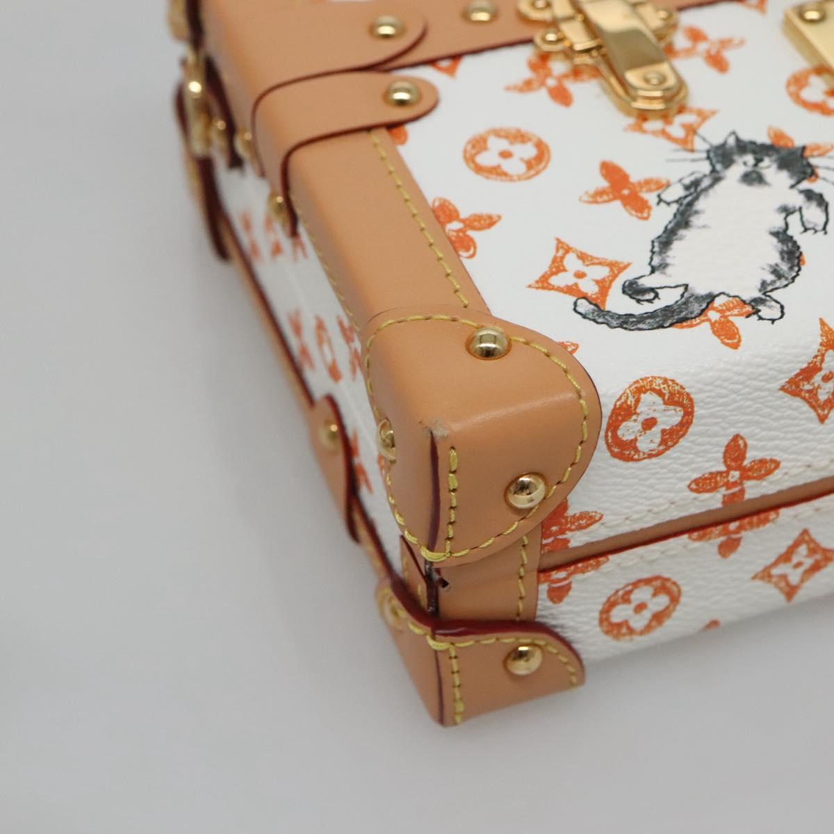 Louis Vuitton Petit Malle White Canvas Shoulder Bag (Pre-Owned)