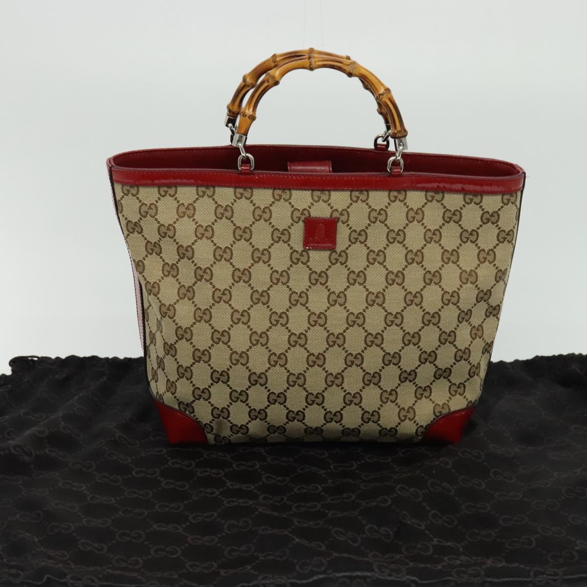 Gucci Bamboo Beige Canvas Tote Bag (Pre-Owned)