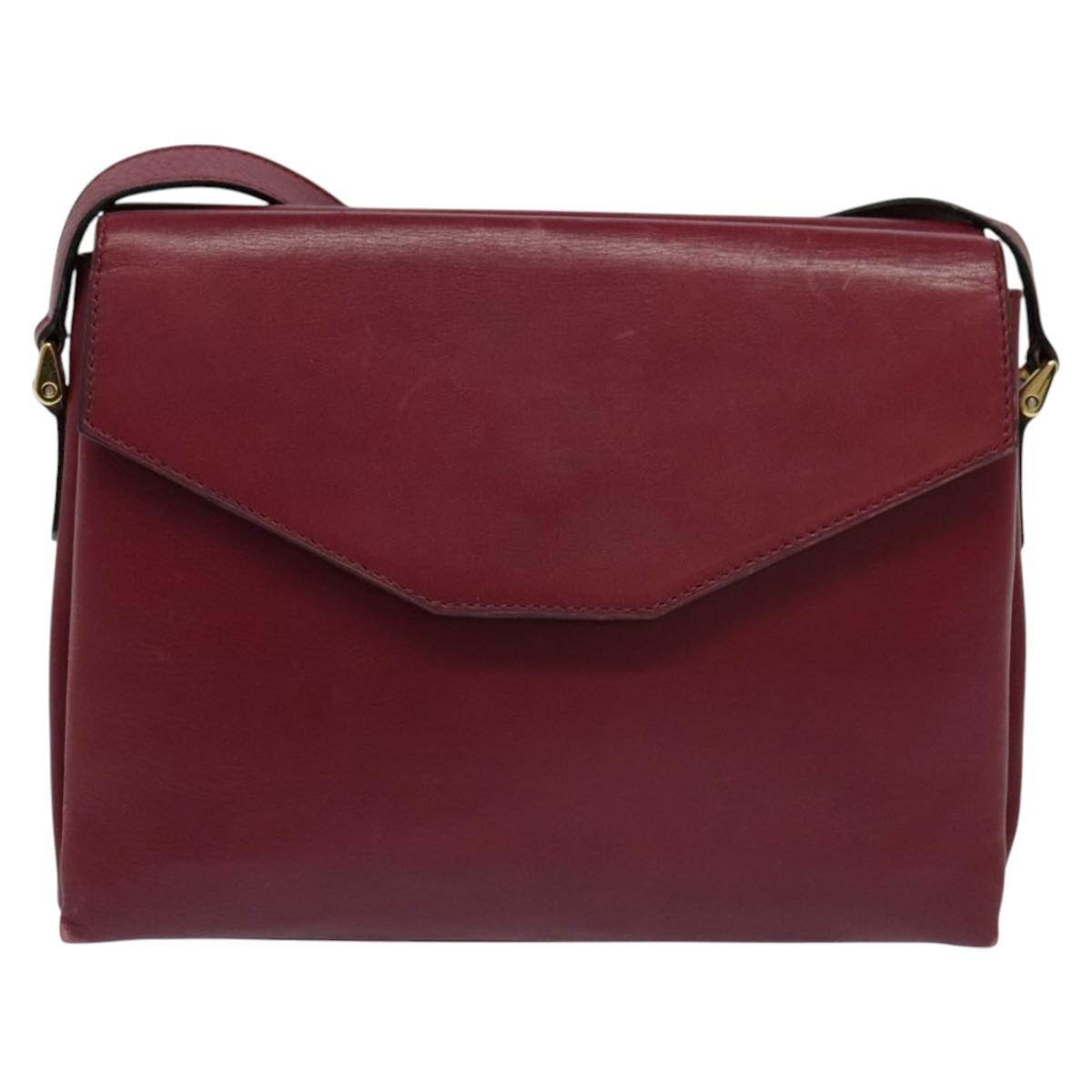 Céline Burgundy Leather Shoulder Bag (Pre-Owned)