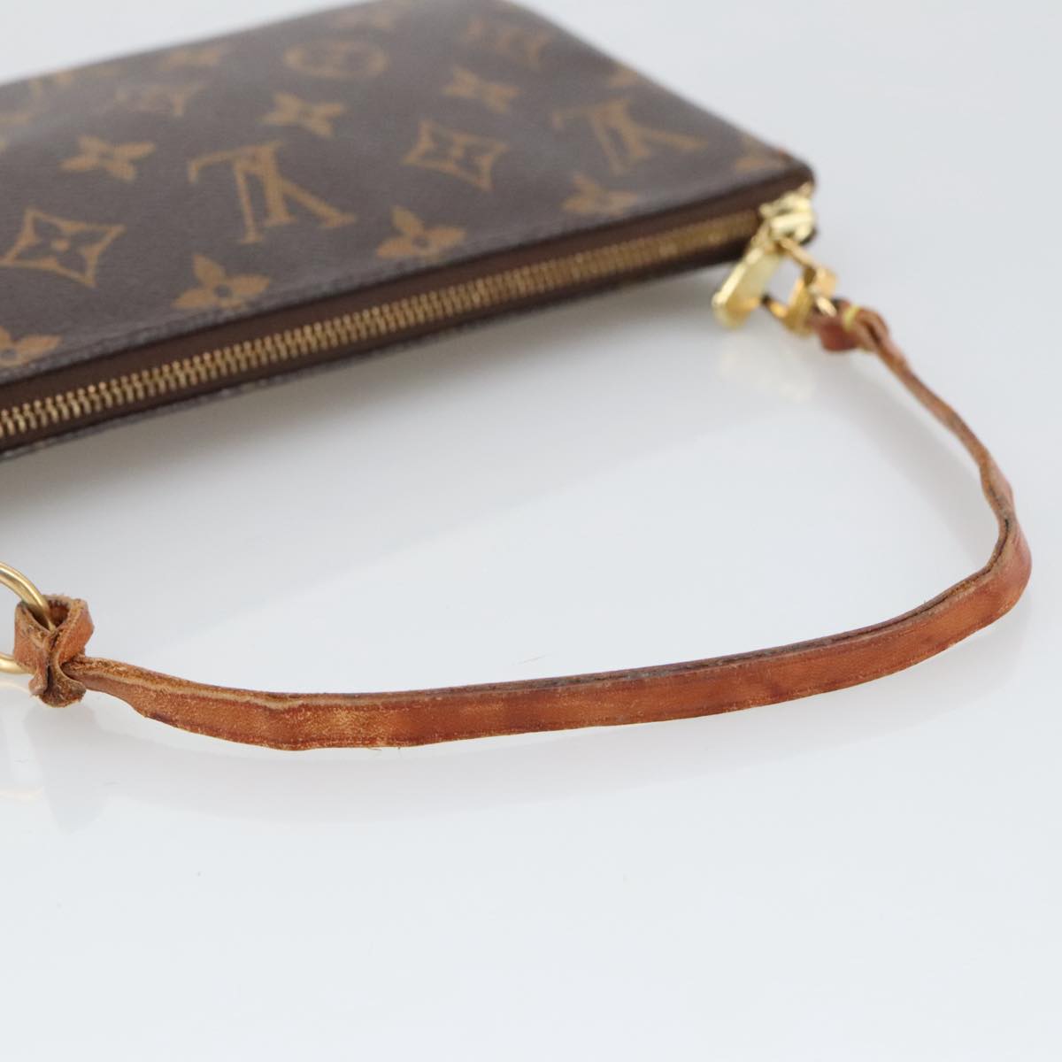 Louis Vuitton Pochette Accessoire Brown Canvas Clutch Bag (Pre-Owned)