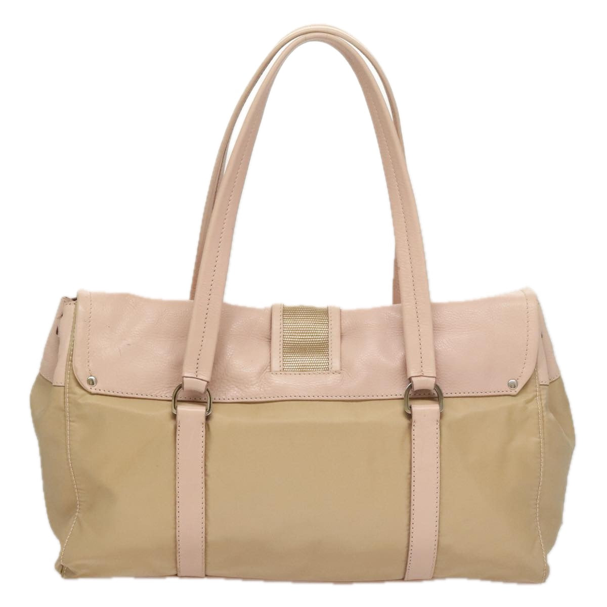 Prada Beige Synthetic Shoulder Bag (Pre-Owned)