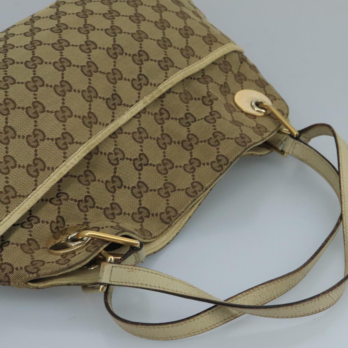 Gucci Gg Canvas Beige Canvas Tote Bag (Pre-Owned)