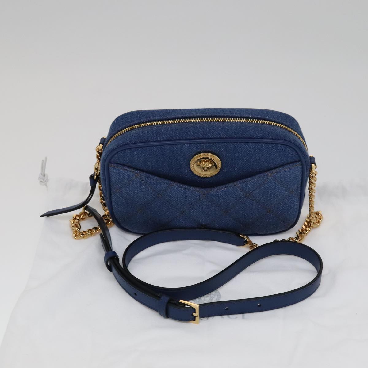 Versace Blue Denim - Jeans Shoulder Bag (Pre-Owned)