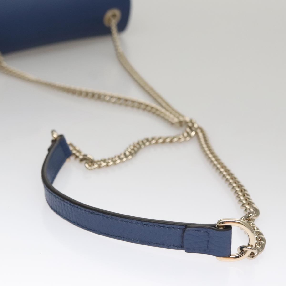 Gucci Interlocking Blue Leather Shoulder Bag (Pre-Owned)
