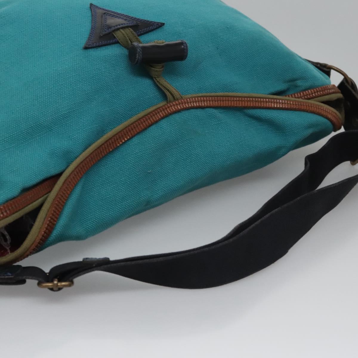 Bally Blue Canvas Handbag (Pre-Owned)