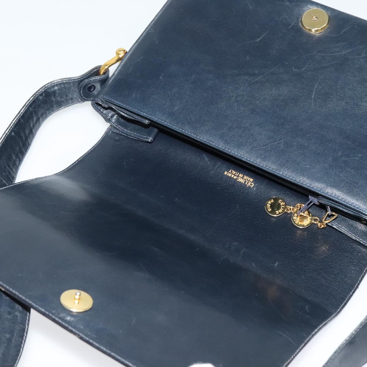 Céline Horse Carriage Navy Canvas Shoulder Bag (Pre-Owned)