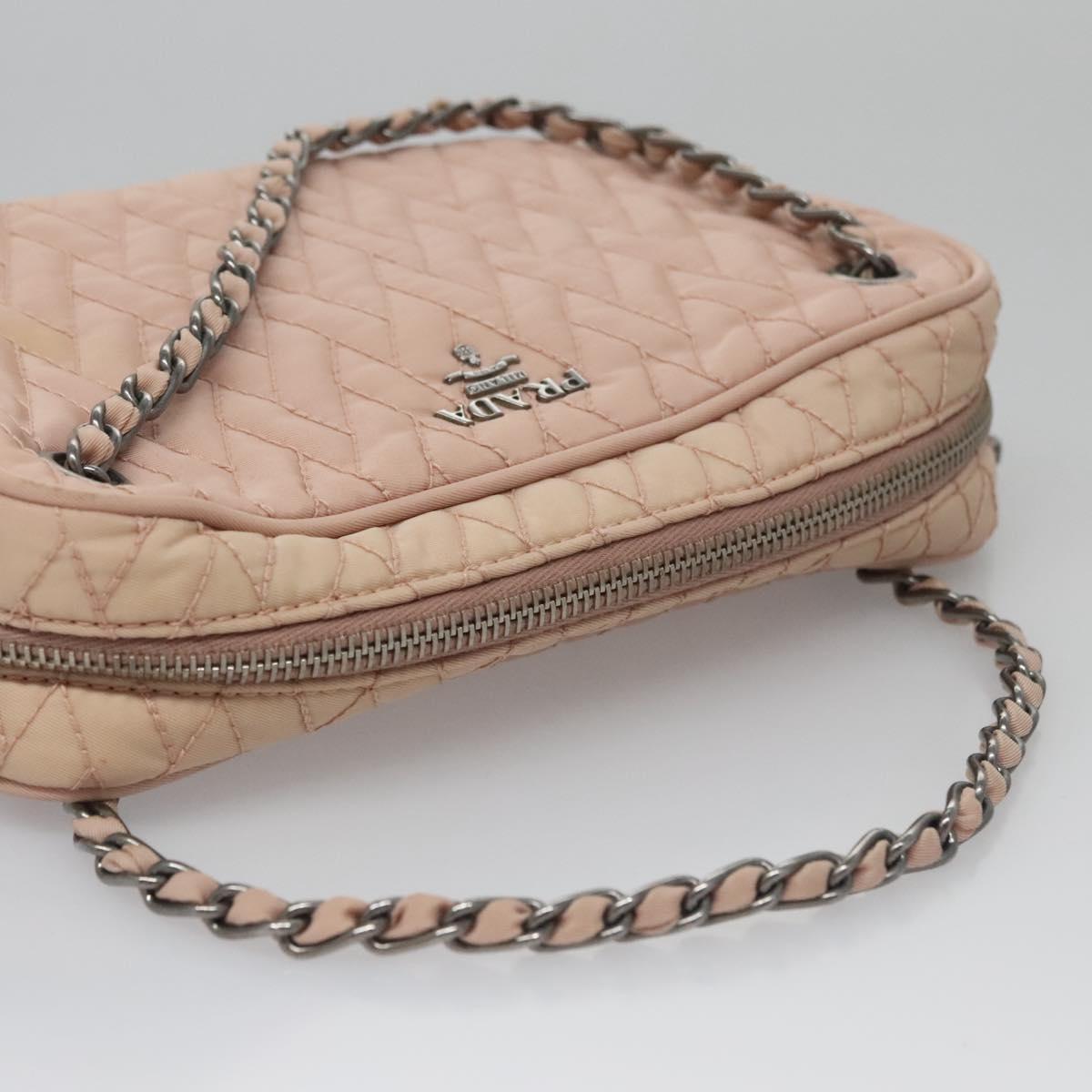 Prada Tessuto Pink Calfskin Shoulder Bag (Pre-Owned)