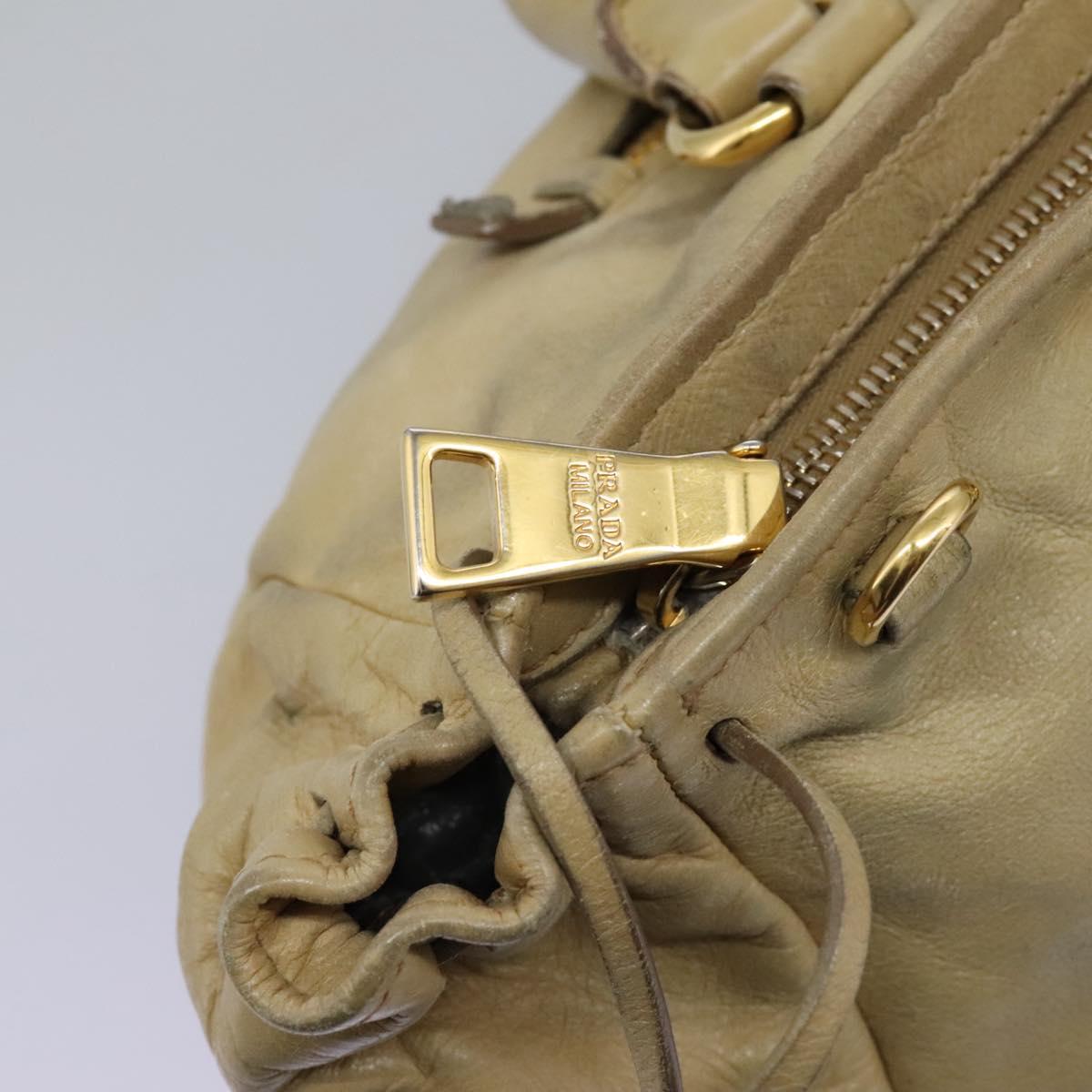 Prada Vitello Beige Leather Handbag (Pre-Owned)