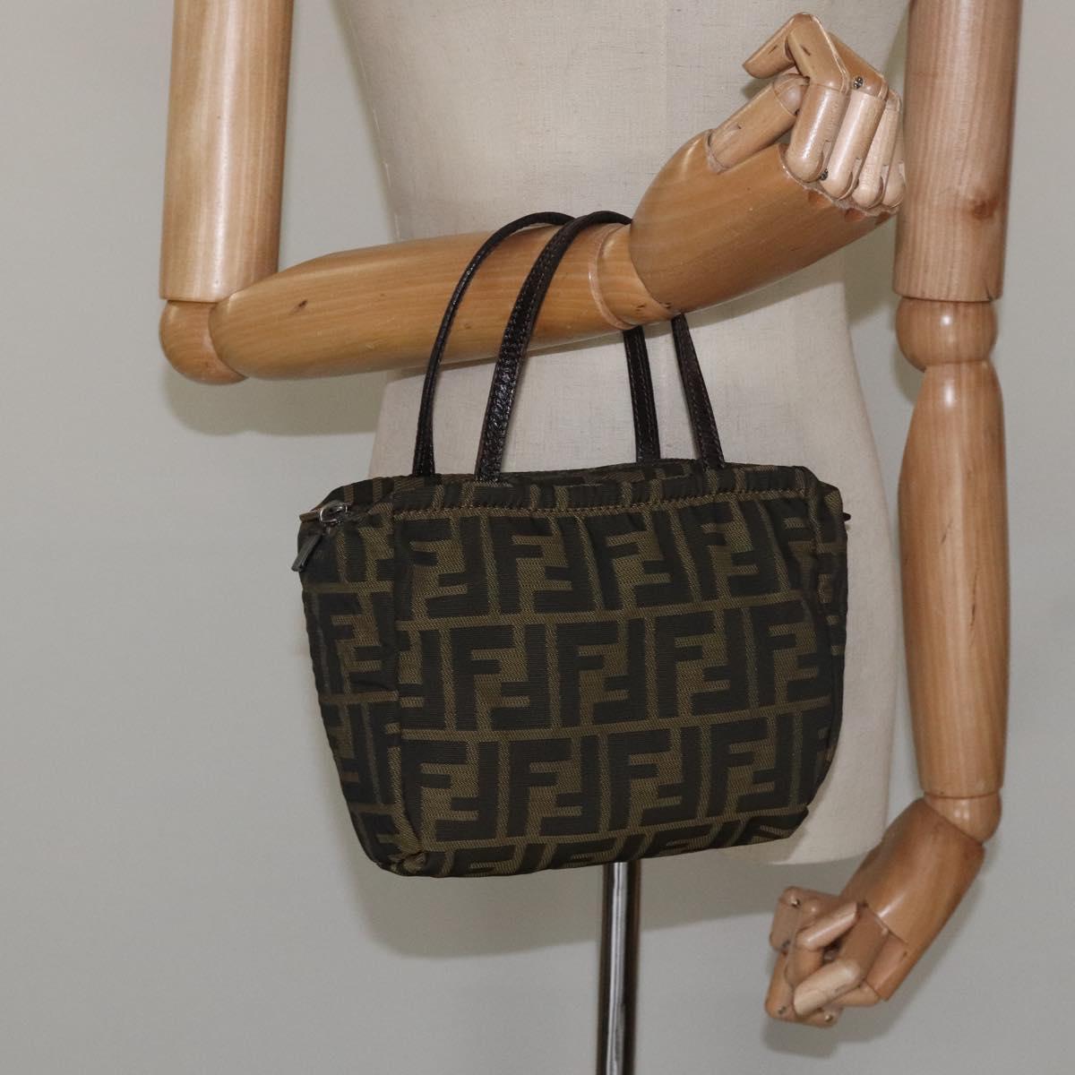 Fendi Zucca Brown Canvas Handbag (Pre-Owned)