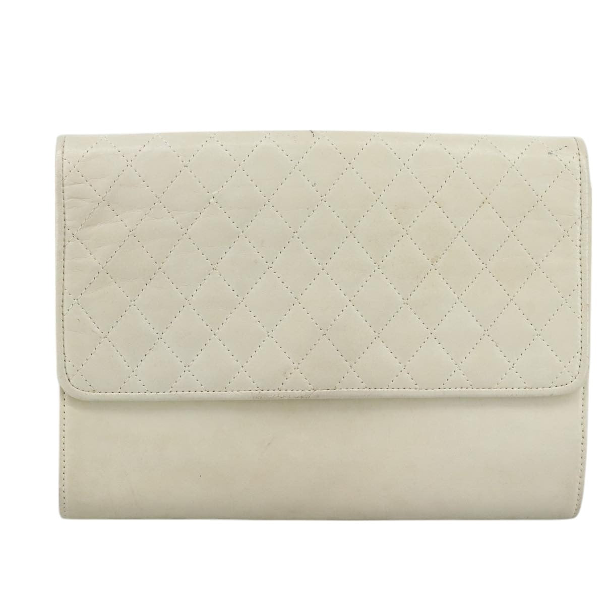 Yves Saint Laurent White Leather Clutch Bag (Pre-Owned)