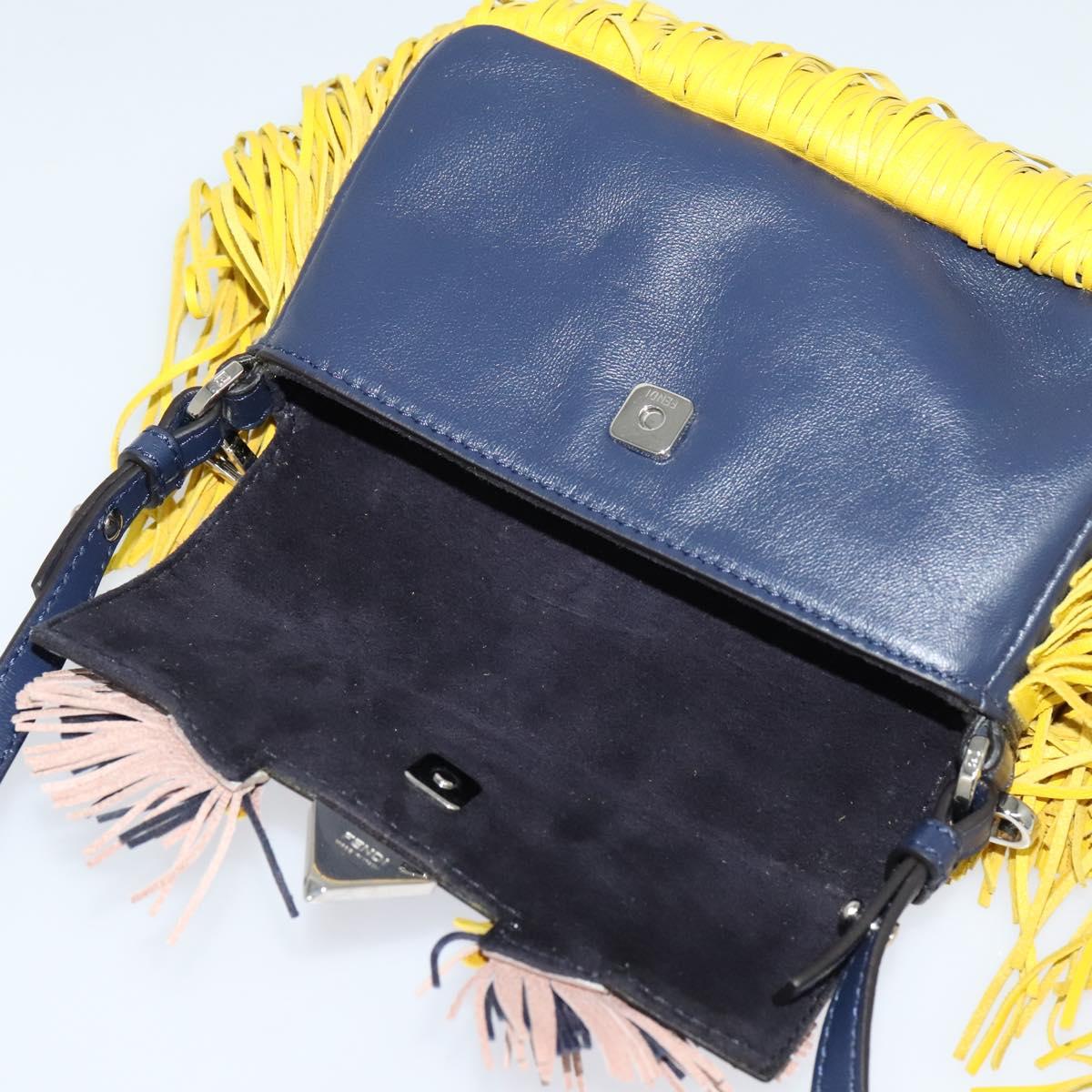 Fendi Monster Navy Leather Shoulder Bag (Pre-Owned)