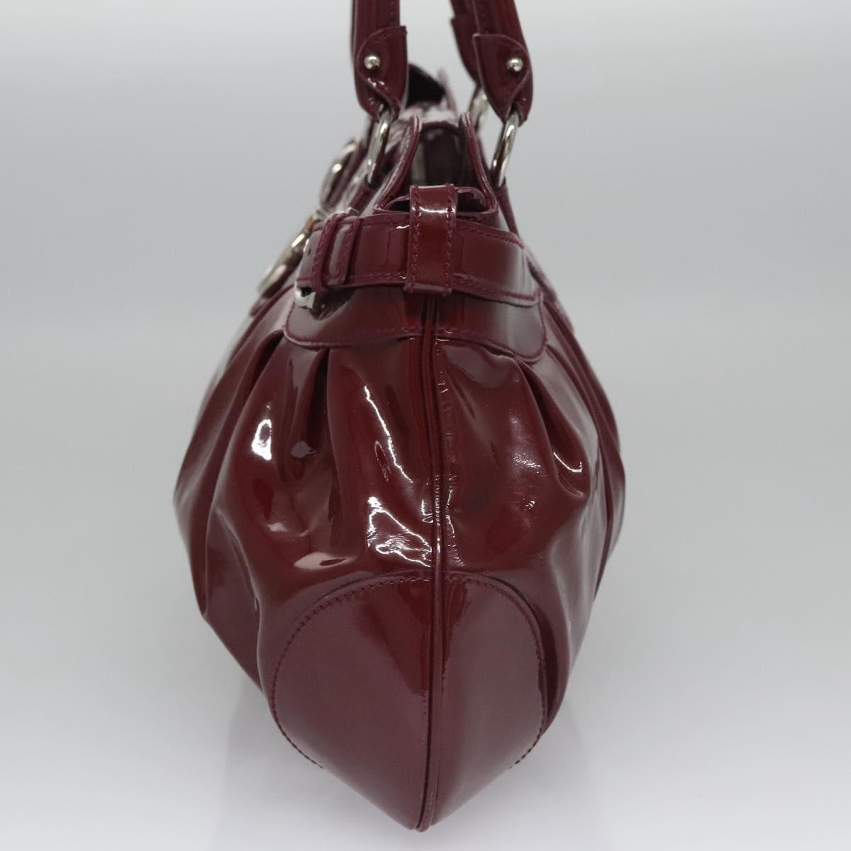 Salvatore Ferragamo Gancini Purple Patent Leather Handbag (Pre-Owned)