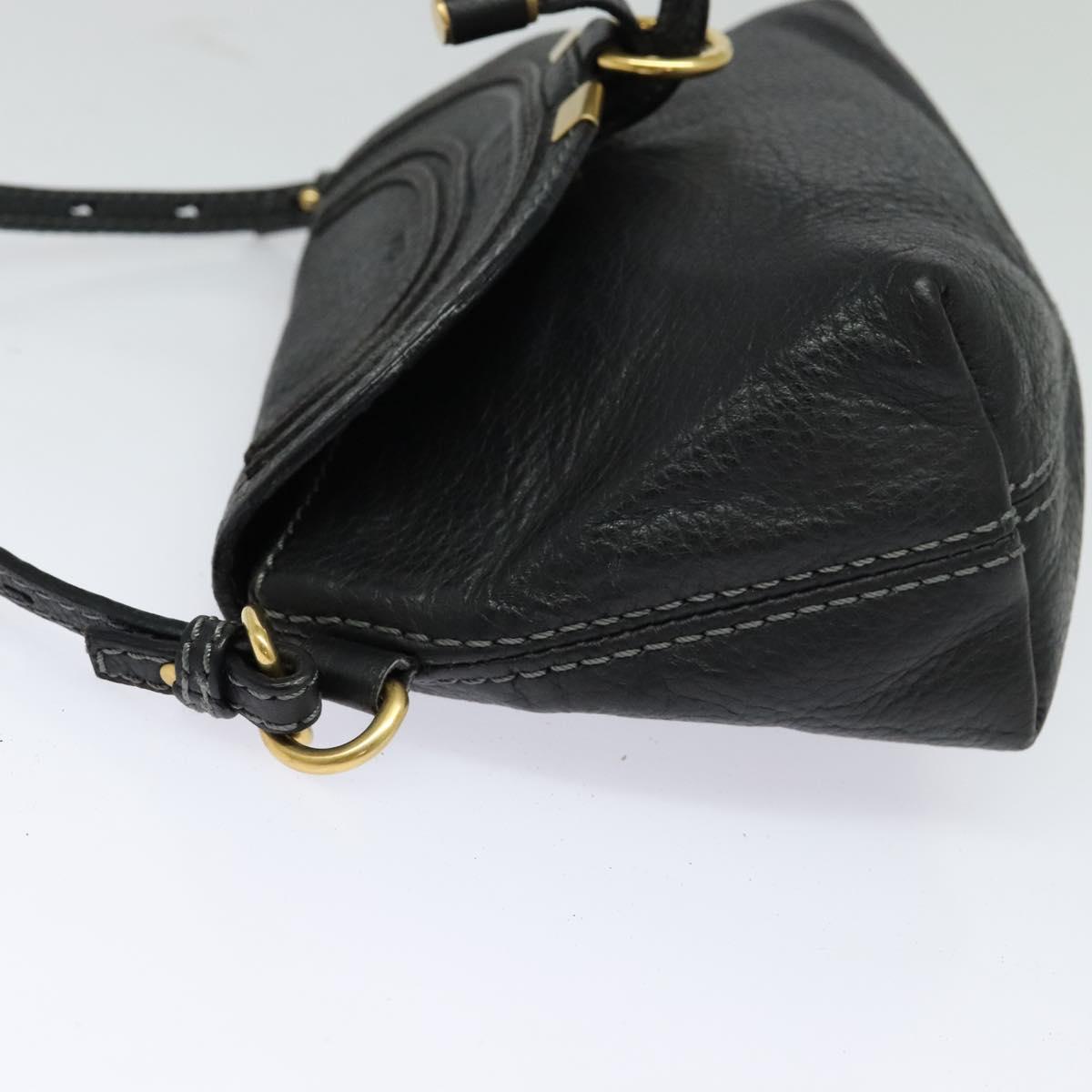 Chloé Marcie Black Leather Shoulder Bag (Pre-Owned)