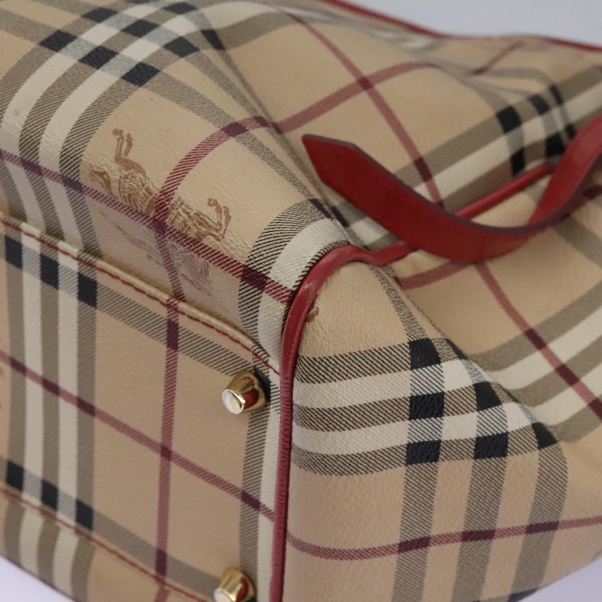 Burberry Haymarket Beige Canvas Tote Bag (Pre-Owned)