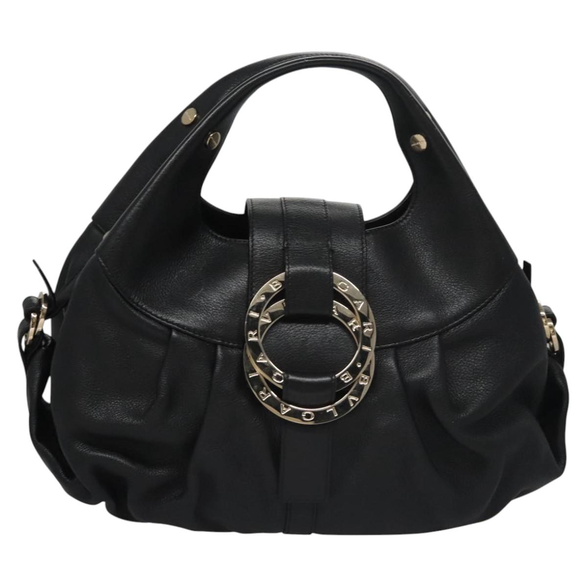 Bulgari Chandra Black Leather Handbag (Pre-Owned)