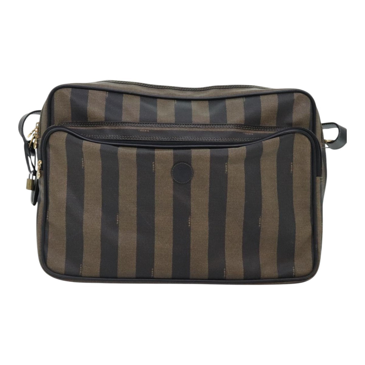 Fendi Pecan Brown Canvas Shoulder Bag (Pre-Owned)