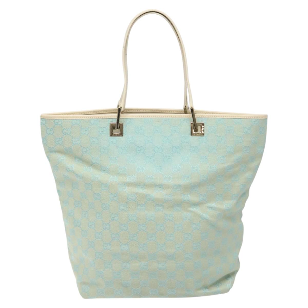 Gucci Gg Canvas Blue Canvas Tote Bag (Pre-Owned)