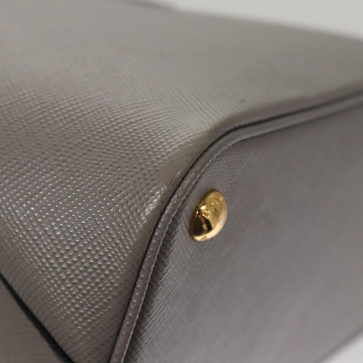Prada Double Grey Leather Handbag (Pre-Owned)