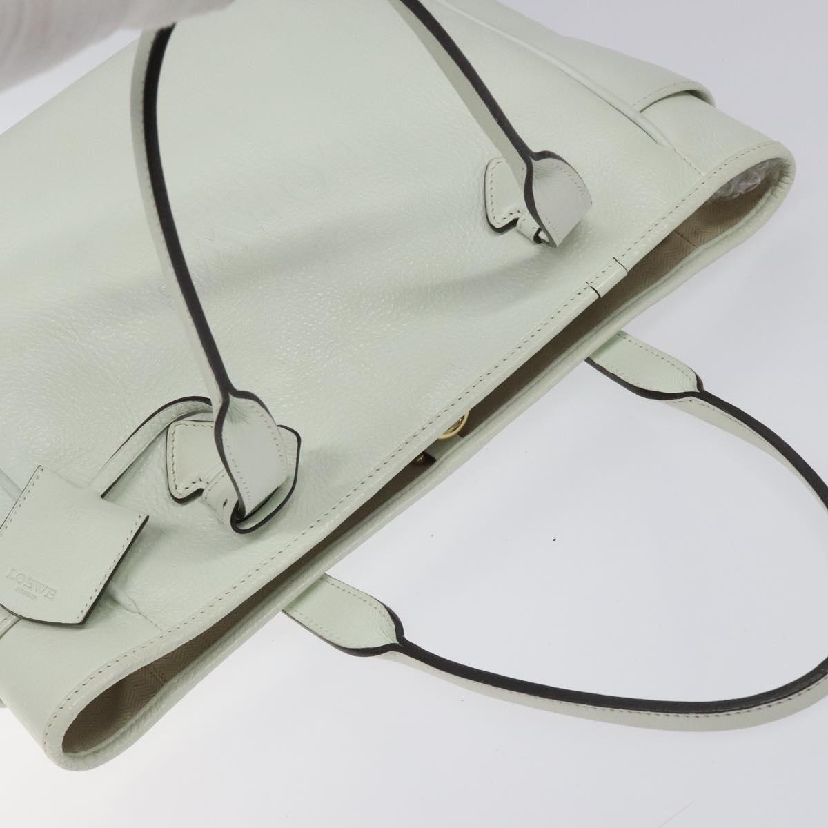 Loewe T Shopper White Leather Tote Bag (Pre-Owned)