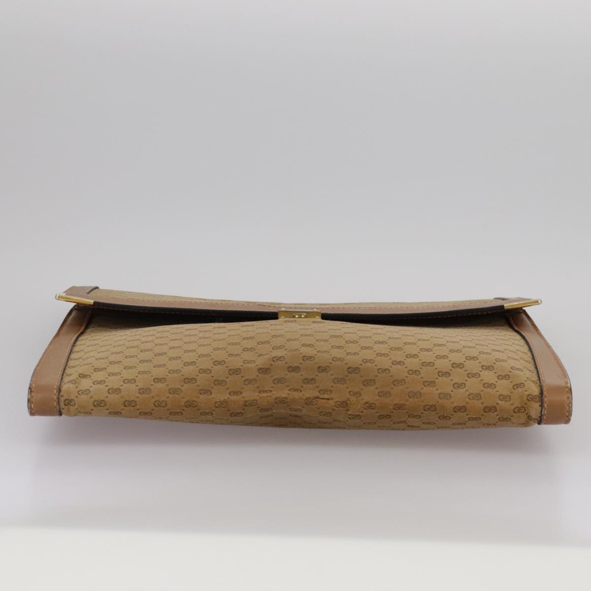 Gucci Micro Small Gg Canvas Beige Canvas Clutch Bag (Pre-Owned)