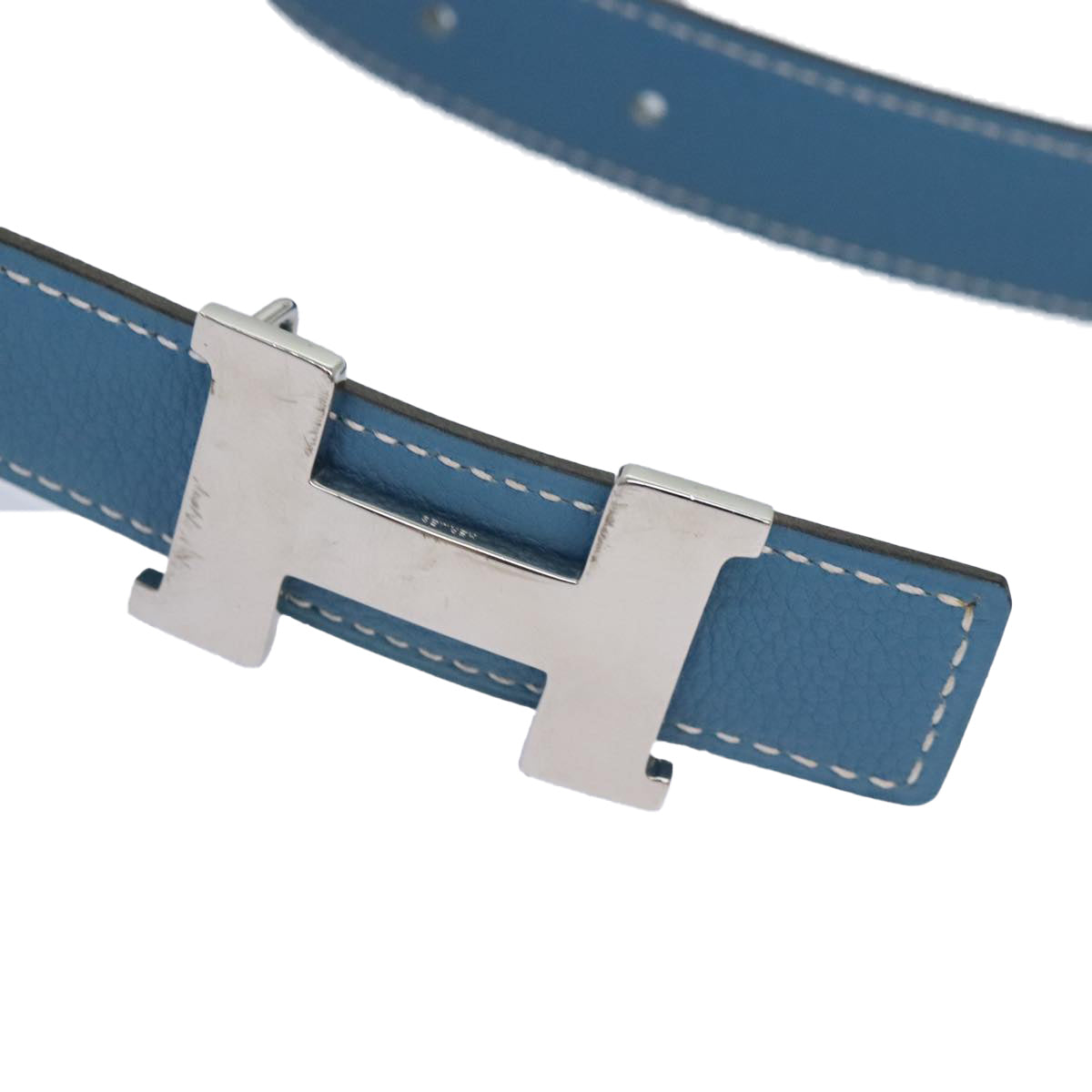 Hermès Constance Blue Leather Belt (Pre-Owned)