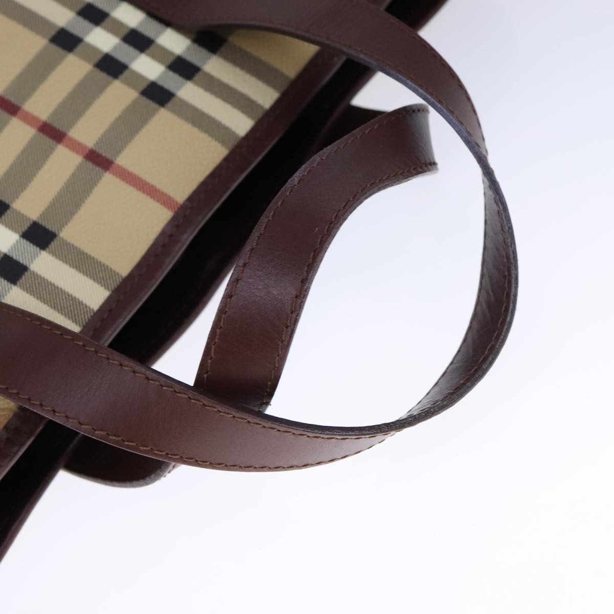 Burberry Haymarket Beige Canvas Tote Bag (Pre-Owned)