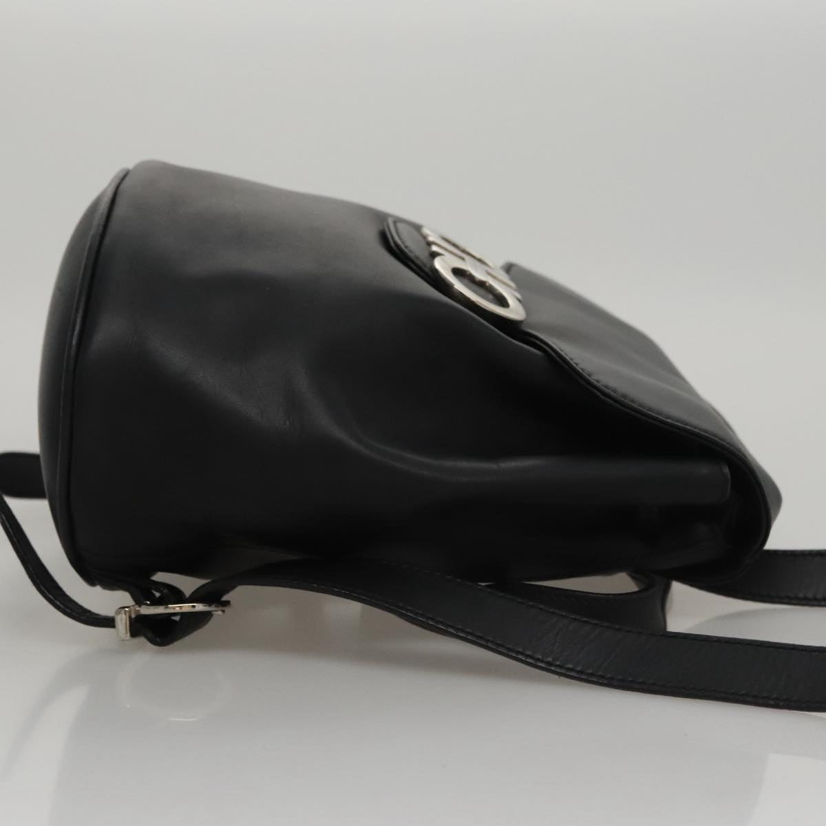 Salvatore Ferragamo Gancini Black Leather Backpack Bag (Pre-Owned)