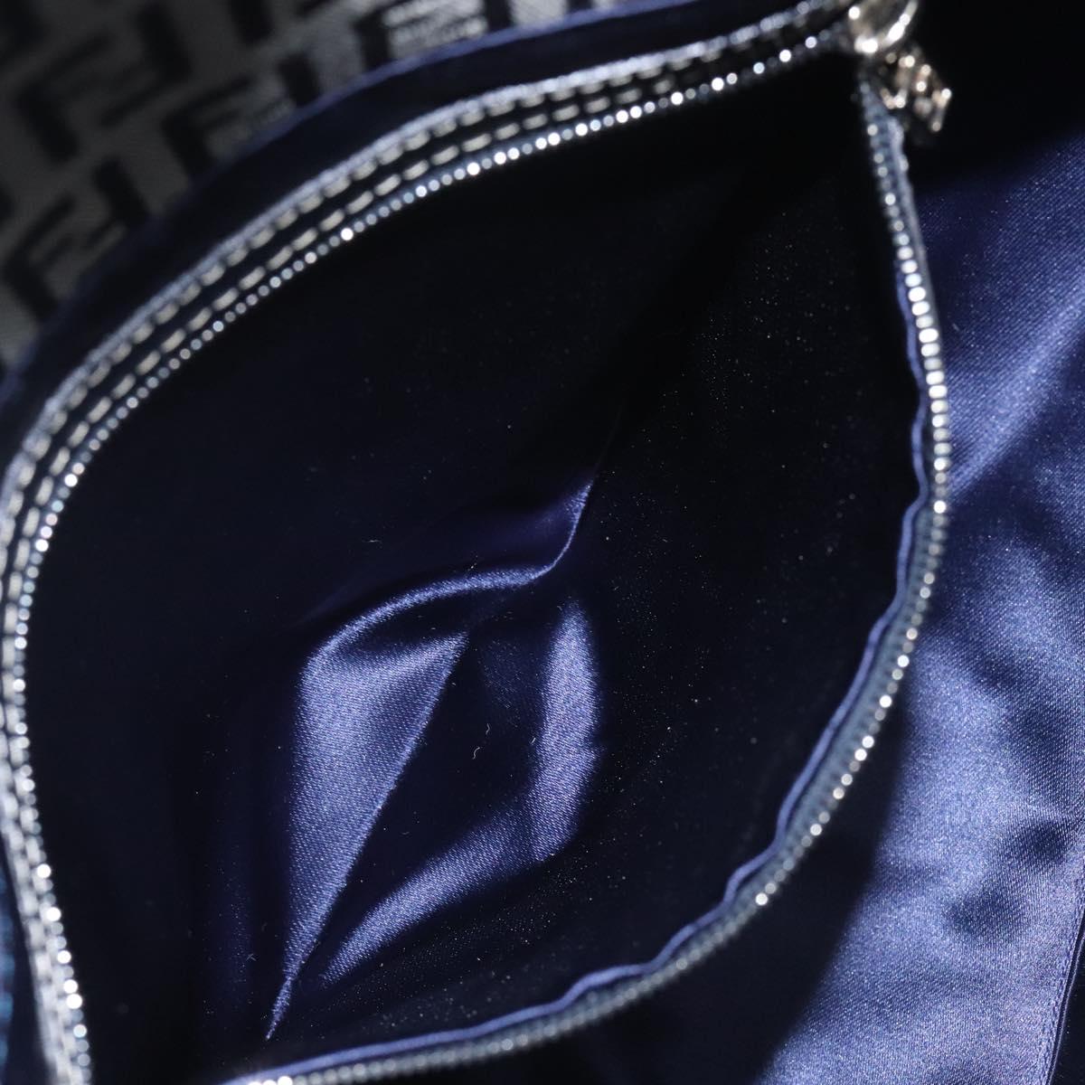 Fendi Mamma Baguette Navy Canvas Shoulder Bag (Pre-Owned)