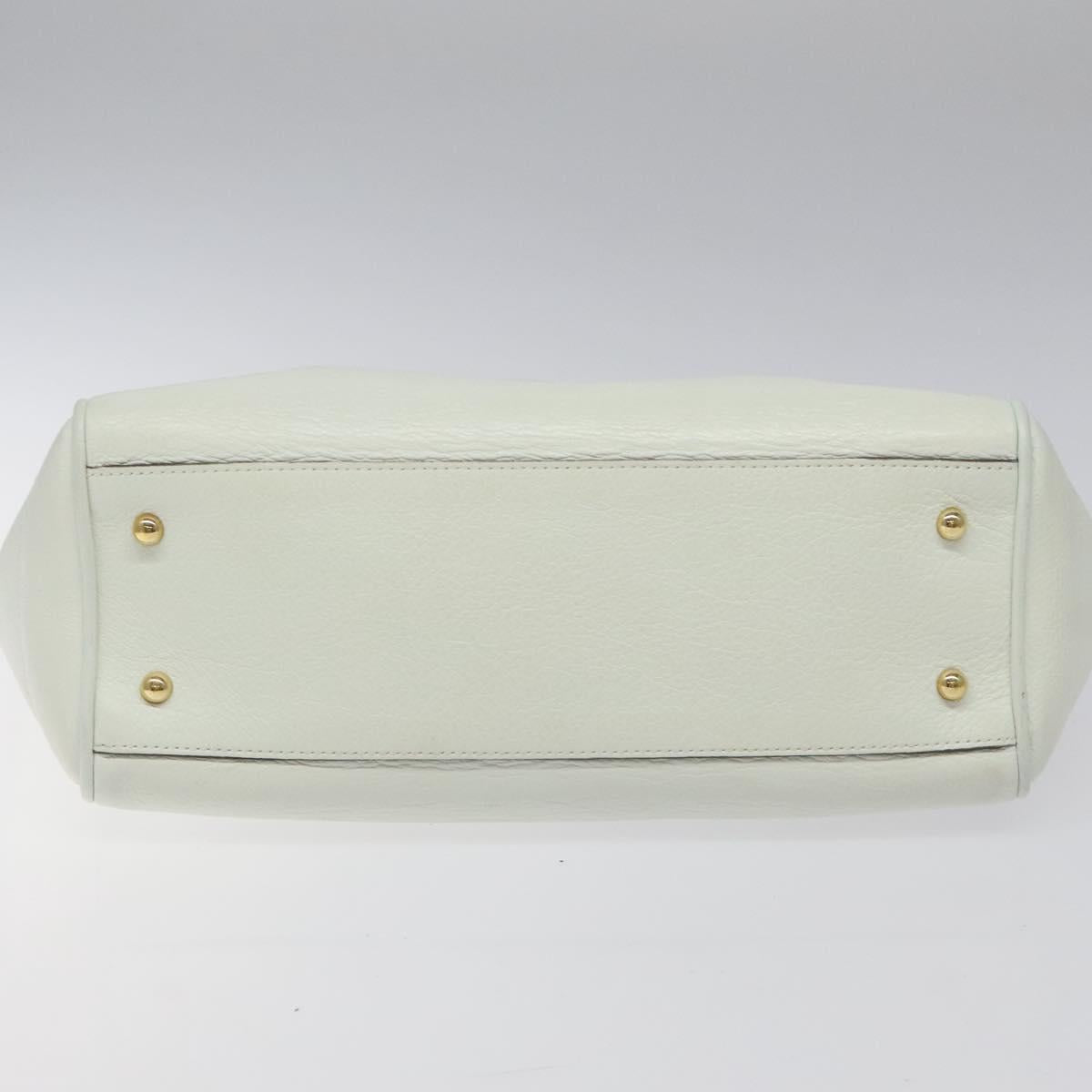 Loewe T Shopper White Leather Tote Bag (Pre-Owned)