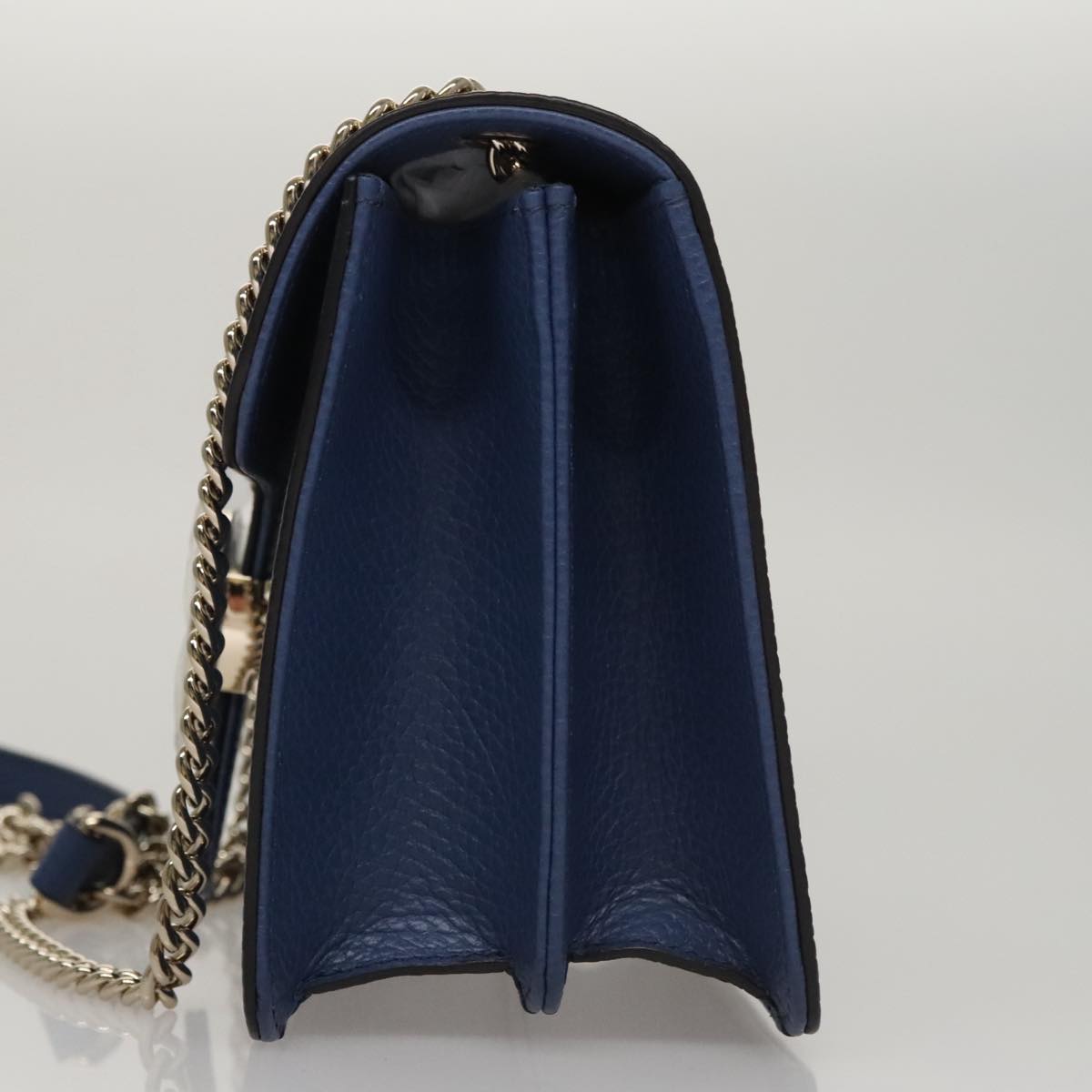 Gucci Interlocking Blue Leather Shoulder Bag (Pre-Owned)
