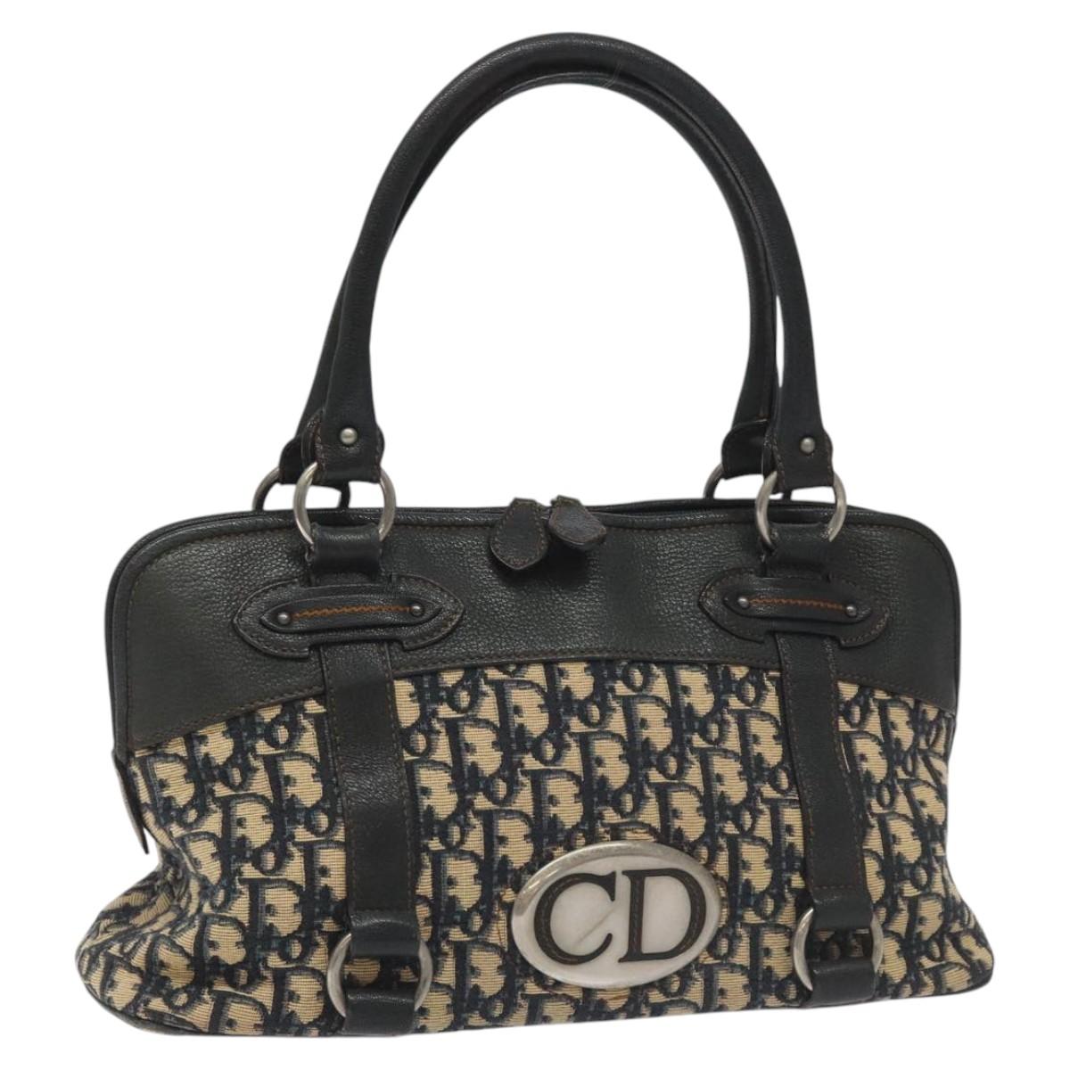 Dior Trotter Navy Canvas Handbag (Pre-Owned)