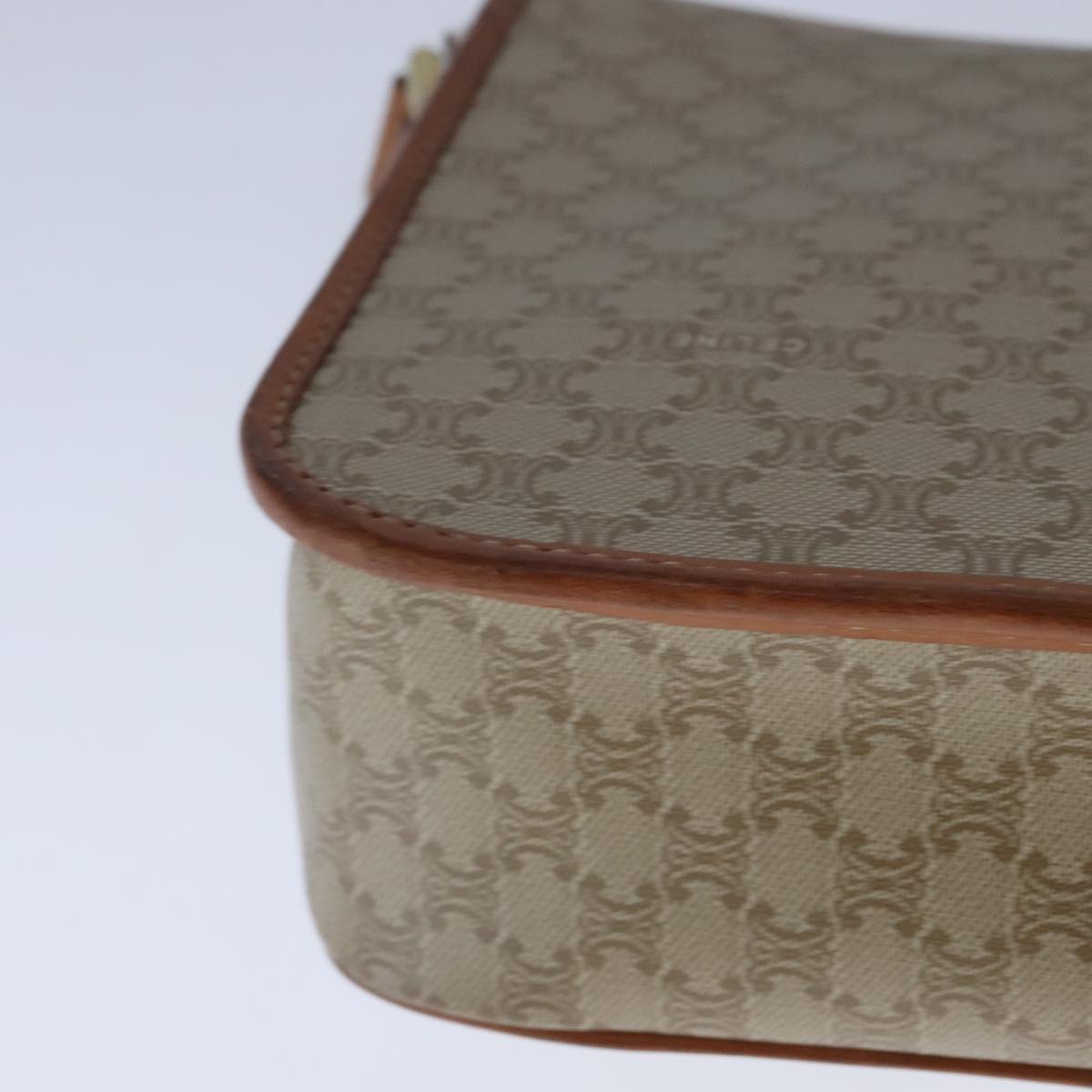 Céline Macadam Beige Canvas Shoulder Bag (Pre-Owned)