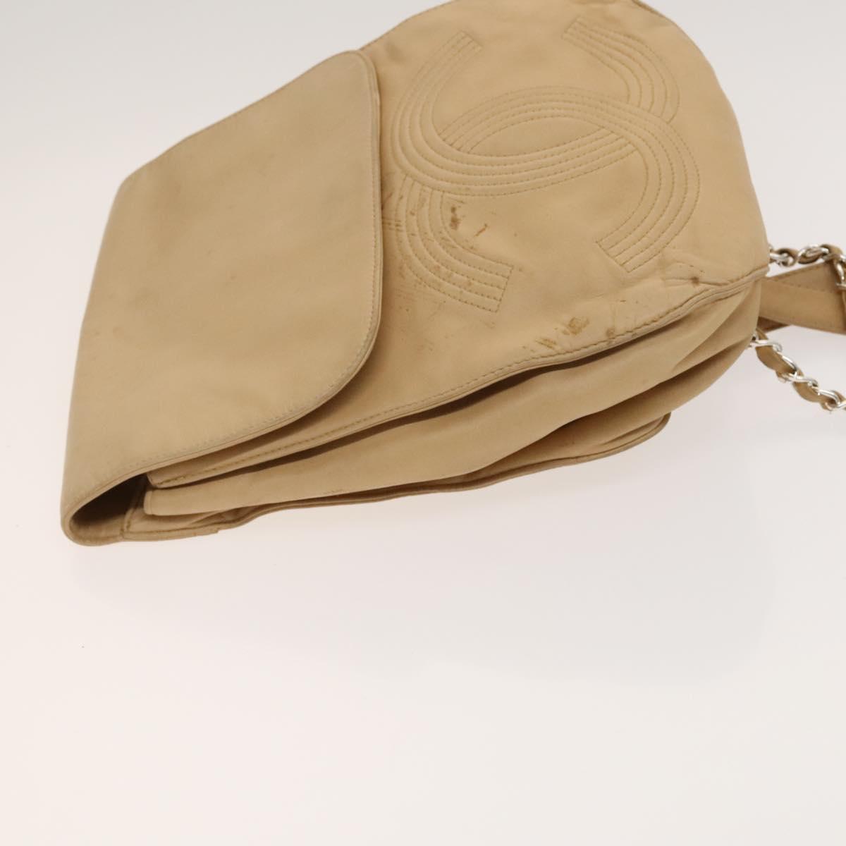 Chanel Cc Beige Leather Backpack Bag (Pre-Owned)