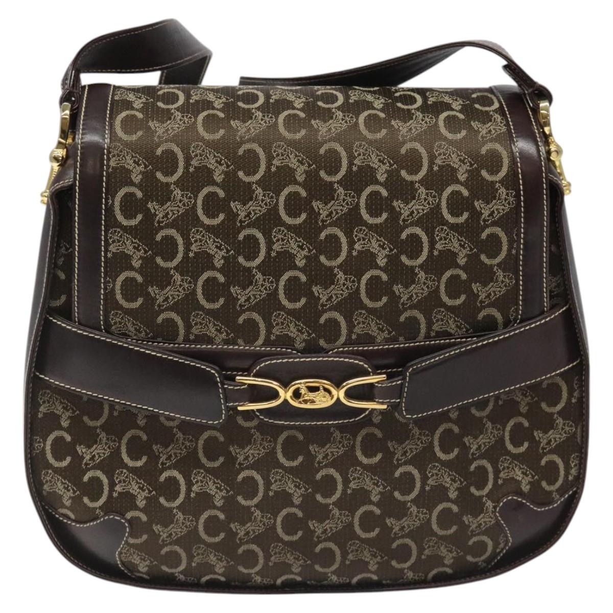 Céline Sulky Brown Canvas Shoulder Bag (Pre-Owned)