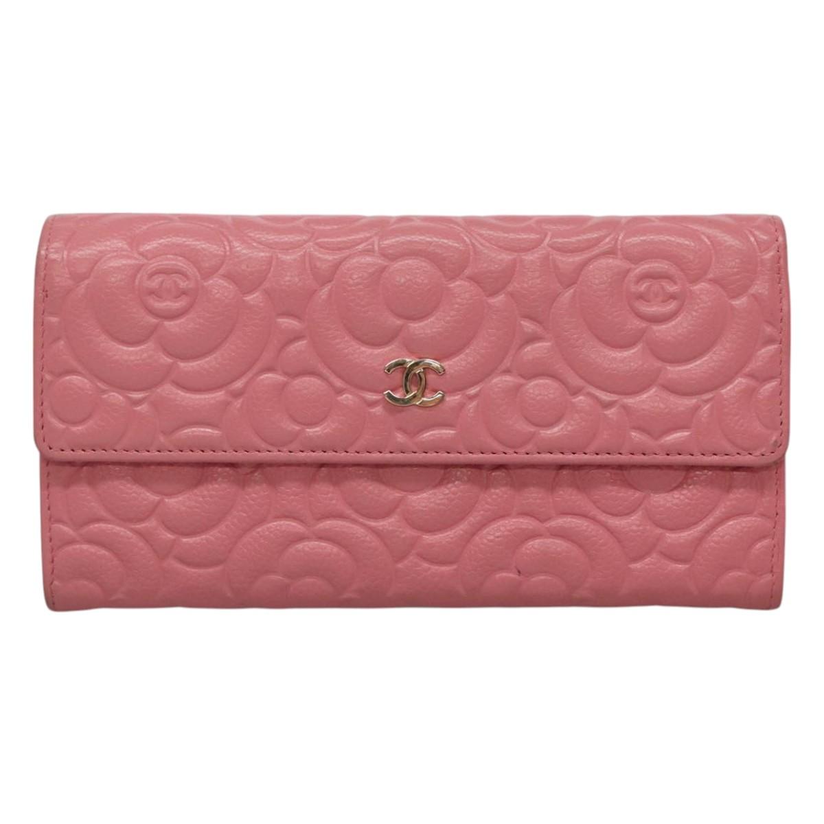 Chanel Camellia Pink Leather Wallet (Pre-Owned)