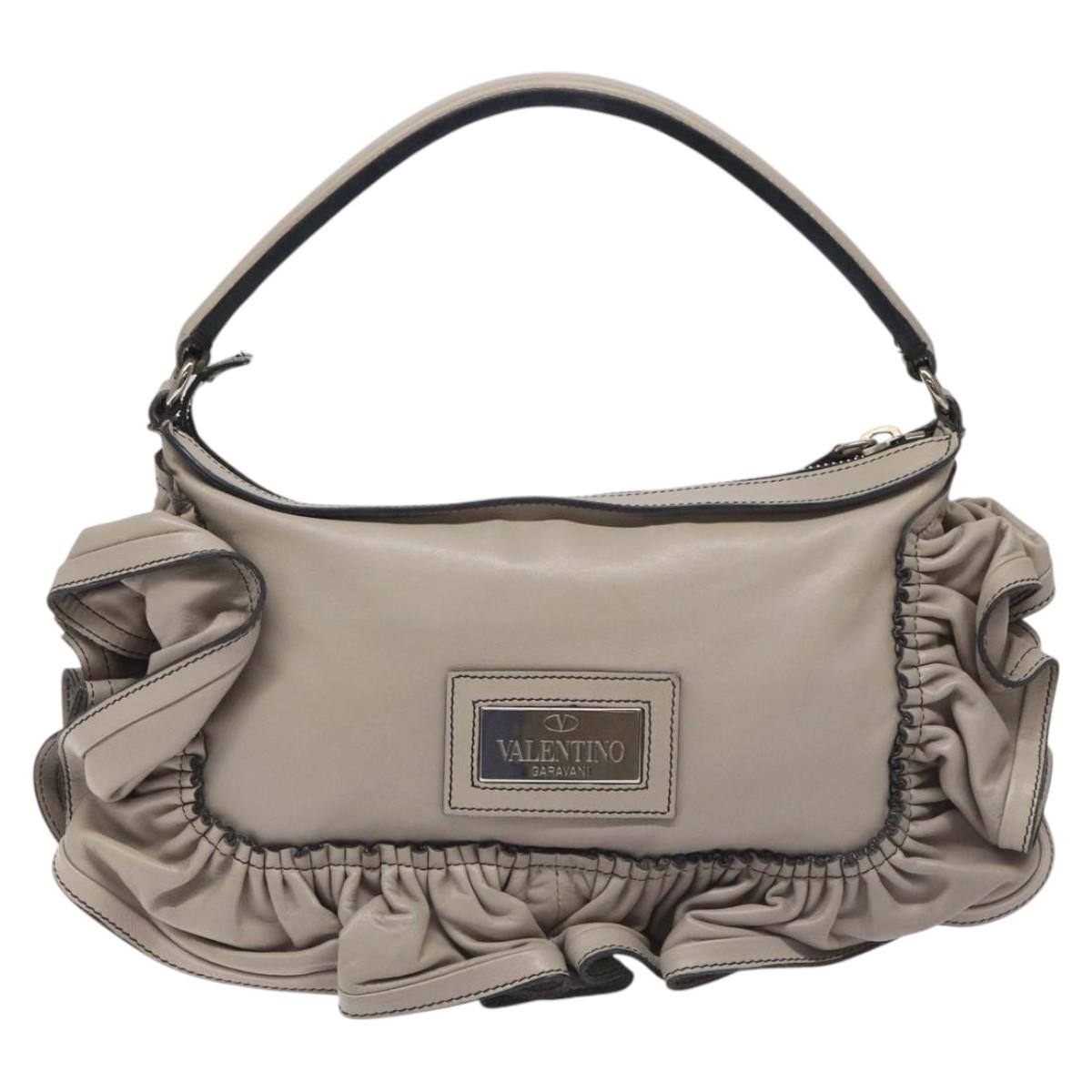 Valentino Garavani Grey Leather Shoulder Bag (Pre-Owned)