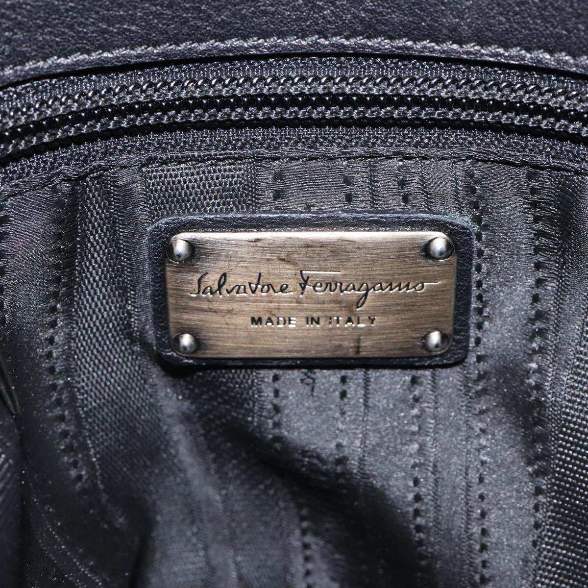 Salvatore Ferragamo Gancini Black Leather Handbag (Pre-Owned)