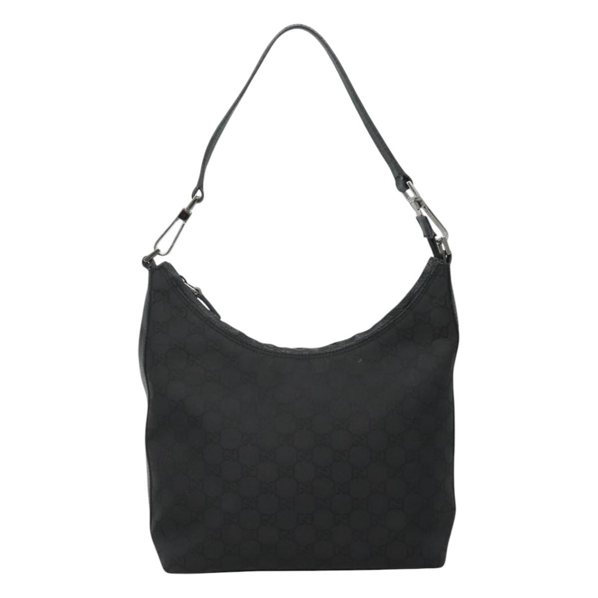 Gucci Jackie Black Canvas Shoulder Bag (Pre-Owned)